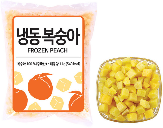 [딜라잇가든]냉동 복숭아(다이스드) 1kg, 1개