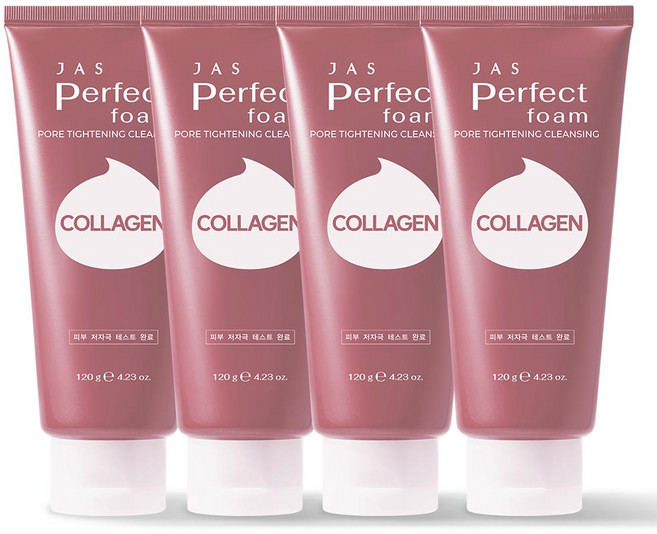 쟈스 퍼펙트 클렌징폼 콜라겐, 4개, 120g