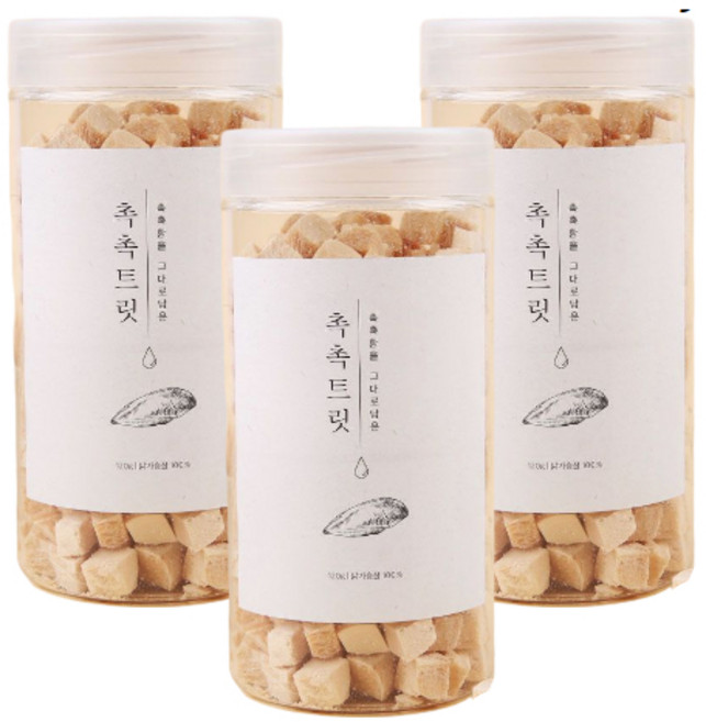 촉촉트릿 열빙어 강아지 동결건조 간식, 치킨맛, 120g, 3개