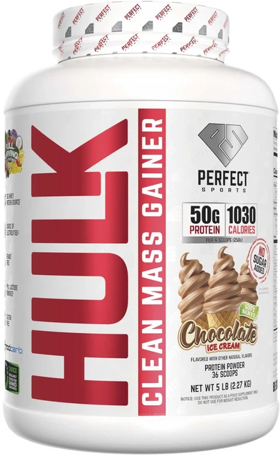 퍼펙트스포츠 헐크 클린 매스 게이너 초콜릿 아이스 크림, 2.27kg, 1개 - 쿠팡