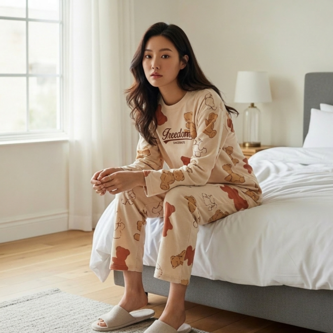 행쇼핑 여성 잠옷 세트 파자마 홈웨어