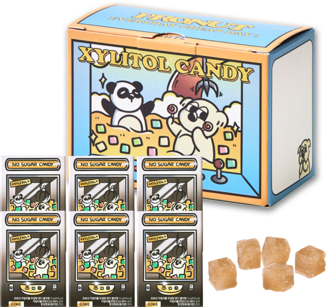 프로넛 무설탕 자일리톨 캔디 콜라 6개 묶음, 1세트, 180g