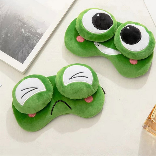 FOOI 귀여운 왕눈이 개구리 수면안대 냉온찜질 눈 피로회복 아이마스크 찜질 안대