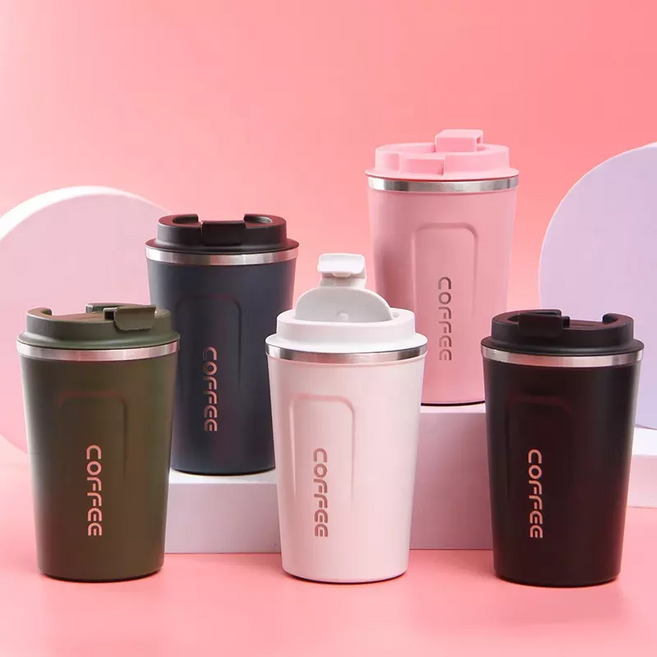 커피텀블러 1+1 스텐텀블러 진공 냉온텀블러 380ml 510ml, 380m 1+1, 블랙