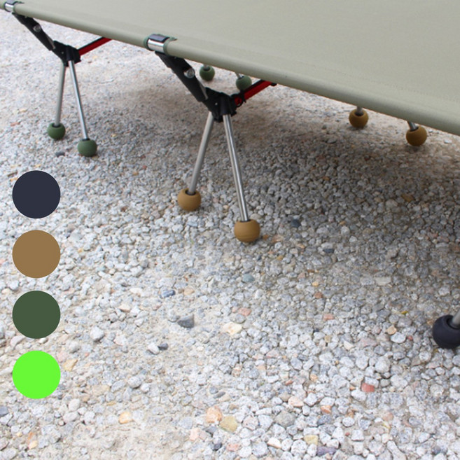 실리콘 캠핑의자 발커버 볼핏 4개 1세트 체어원 체어투 테니스공 모양 4컬러 야광색 추가, 카키