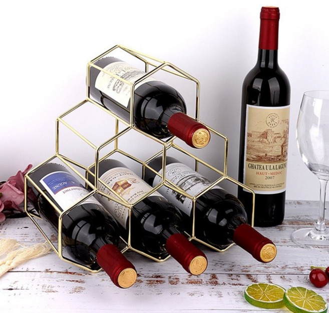 더봄리빙 철제 와인렉 와인 거치대, 1개, 로즈골드