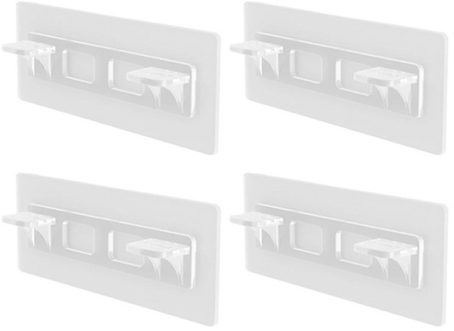 아띠꼴로 깔끔 고정 무타공 선반 브라켓 접착식 후크, 기본더블 5x12cm 4개, 3세트