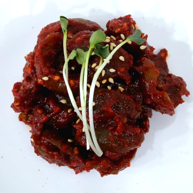 동백찬 매실 장아찌 무침 2kg 4kg 8kg 16kg 고추장 양념 무침 업소용 대용량 식당 가게, 500g, 1개