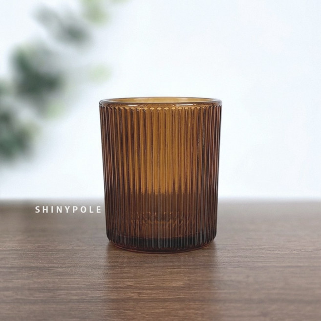 샤이니폴 양키캔들 보티브 홀더 캔들 홀더 티라이트 용기, 브라운-스트라이프