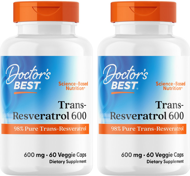 닥터스베스트 트랜스-레스베라트롤 600mg 베지 캡, 60정, 2개