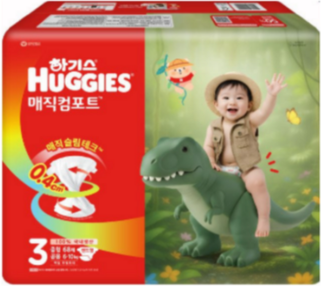 하기스 2026 매직컴포트 밴드형 기저귀 남여공용, 272매, 중형(M)