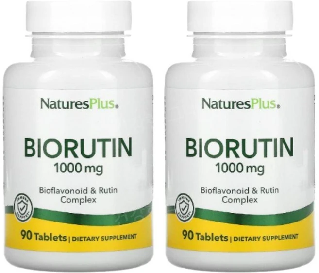 NaturesPlus Biorutin 바이오루틴 1000mg 90정 2개 회화나무추출물 - 쿠팡