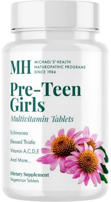 MICHAEL'S Health Naturopathic Programs Pre-Teen Girls - 120 Vegetarian Tablets - Daily Multivitami, 1개, 120정 - 쿠팡