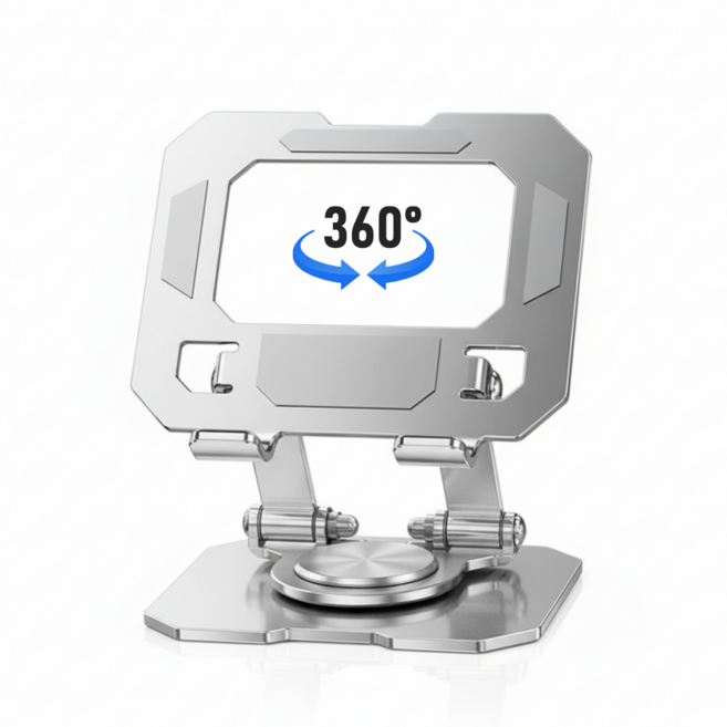 넉너크 360도 회전 탁상용 높이조절 태블릿회전거치대, 1개, 실버