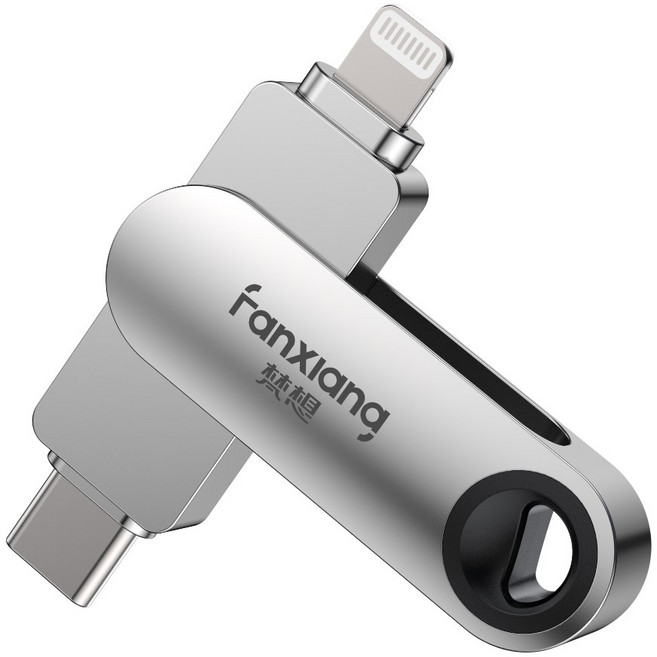 FANXIANG梵想 Lightning TypeC蘋果雙頭隨身碟 雙系統APP介面 蘋果MFi認證 三年保固, 1個, 128GB