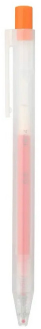MUJI 젤 잉크 노크식 볼펜 0.5mm, 1개, 오렌지