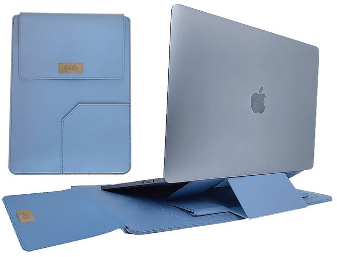 갓라이프 맥북 거치대 슬리브 가방 케이스 노트북 파우치 + 클리너 1개, 1 프러시안블루