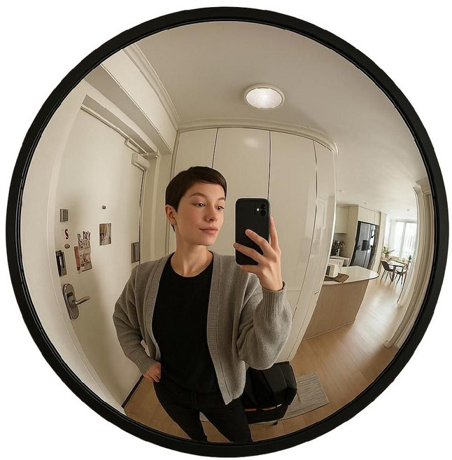 Mexholin힙한 볼록거울 포토존 일그러진 왜곡 셀카 미러Mexholin, 30cm 블랙