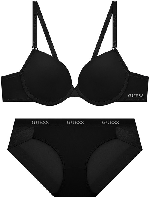 게스언더웨어 아스킨 에센셜 와이어 브라 팬티 세트 - 블랙