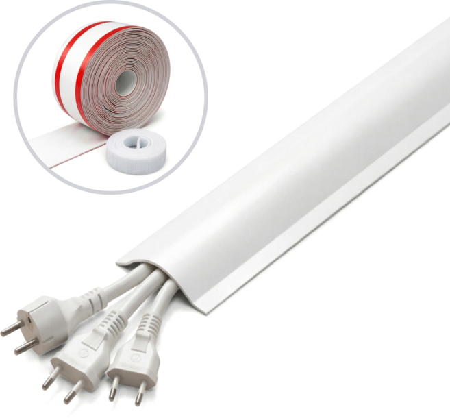 미늄 잘라쓰는 5m 대용량 전선 몰딩 가리개 선정리 벨크로, 화이트, 1개