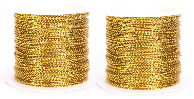 드림팩토리 빛나는 반짝이끈 포장끈, 2개, 골드