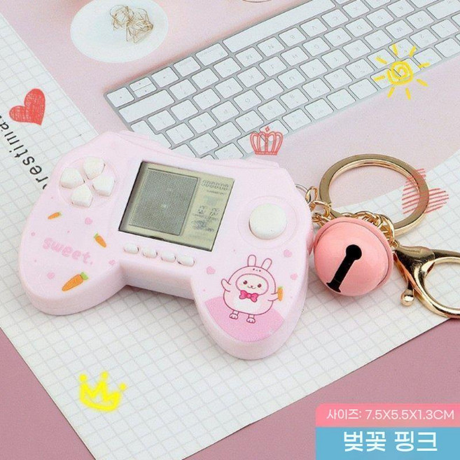 레트로게임기 가정용오락기 휴대용 테트리스 오락기 레트로미니게임기 휴대용게임기, 중국 (본토, 독립형 표준, 핑크 핸들+러시아 콘솔+악세사리