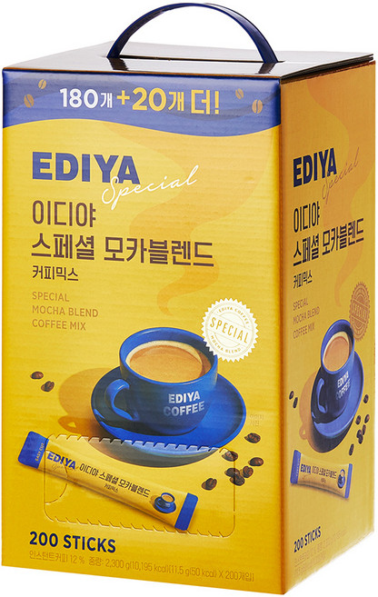 이디야 모카블렌드 커피믹스, 11.5g, 200개입, 1박스