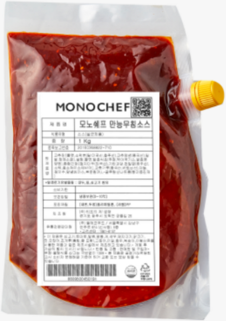 만능무침소스 모노쉐프 1kg 쫄면 비빔면 비빔밥 오이무침 골뱅이, 1개, 1L