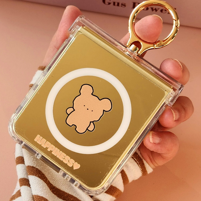 갤럭시Z플립 5 6 골드 미러 맥세이프 힌지보호 핑거링 케이스