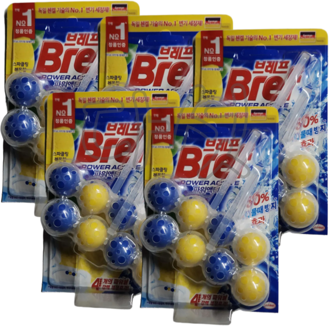 헨켈 브레프 파워액티브 변기세정제 레몬향, 50g, 10개