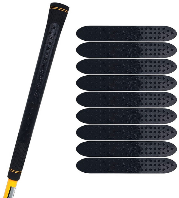 매직그립 부착형 미끄럼방지 붙이는 골프그립 테이프 10매입, 딥블랙