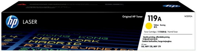 HP 原廠 119A 彩色碳粉匣 W2090A/W2091A, 黃色, 1個