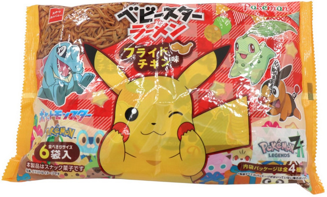베이비스타 포켓몬 후라이드 치킨맛 패키지 4종류 6개입, 102g, 1개