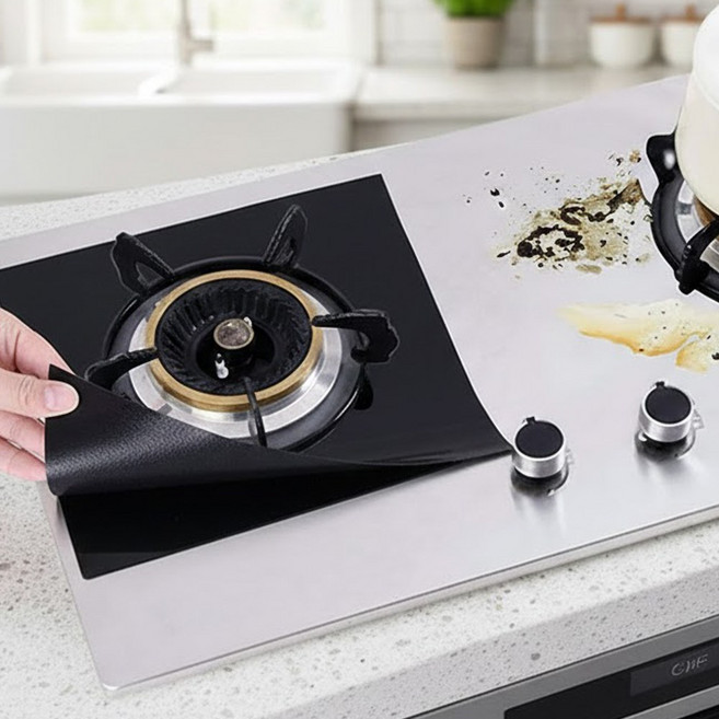 가스레인지 오염방지 매트 4P세트, 1세트