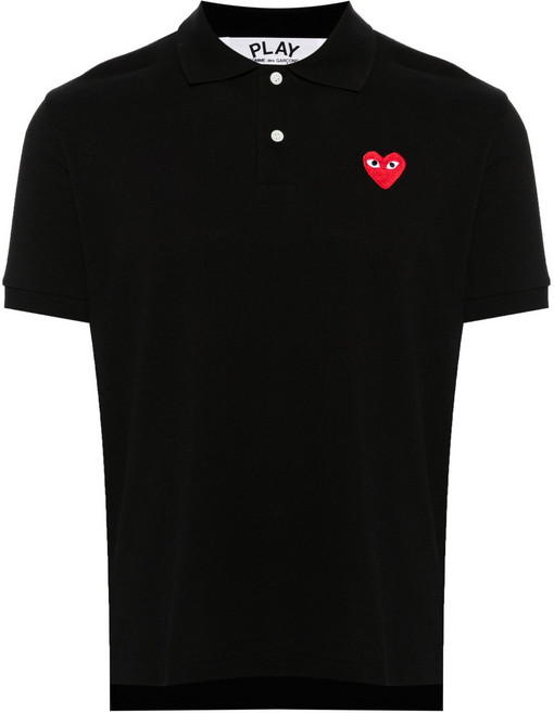 꼼데가르송 하트 패치 피케 폴로 셔츠