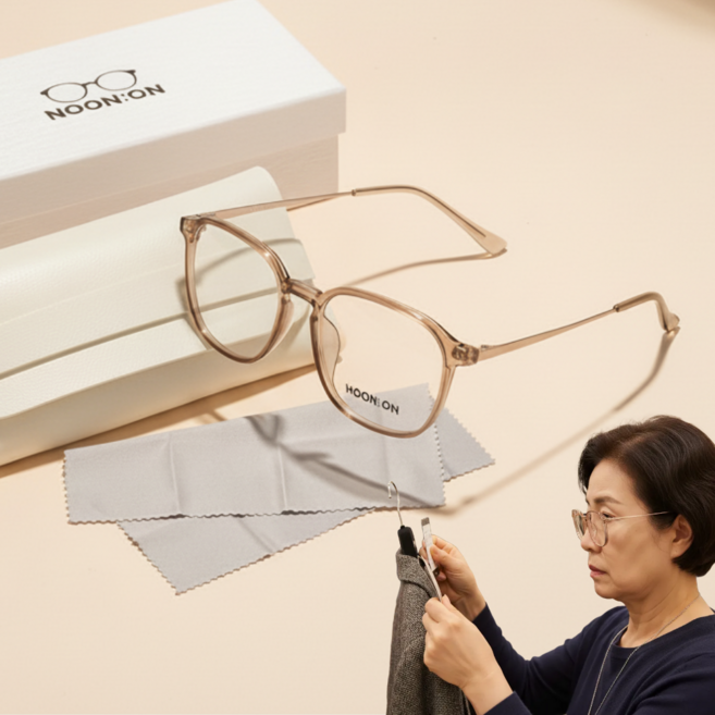 눈온안경 50대 60대 중장년 블루라이트 차단 클리어테 안경 세트