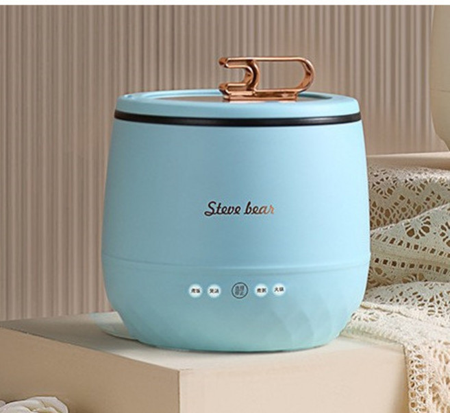 Steve bear 迷你電飯煲 1.8L 精巧容量 食品級不粘內膽 適合1-2人, 天藍色,1.8L, 天藍色, 1.8L