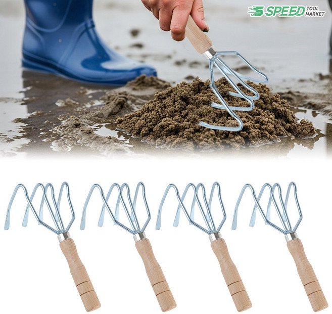 갯벌체험용품 해루질 호미 장갑 장화 조개통, 4개