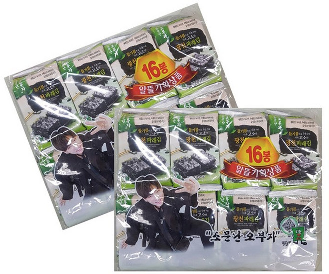 삼부자 광천 파래도시락김 4g x16봉 3개, 48개