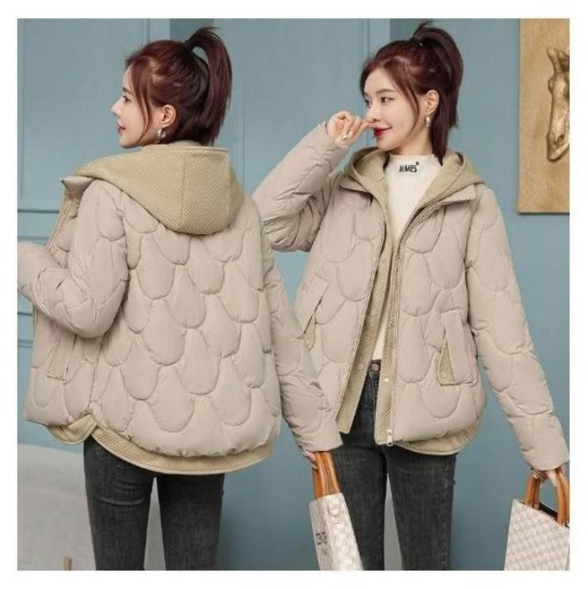 防風外套女款冬季短版保暖連帽外套 大尺碼厚款夾克