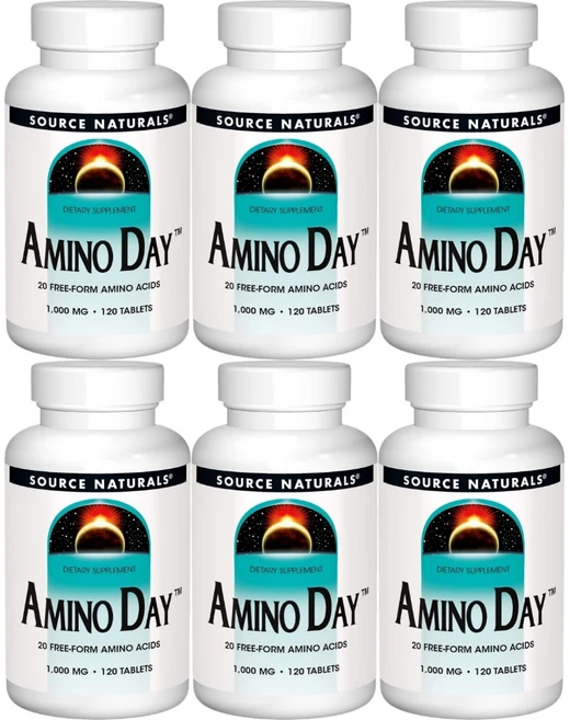 Source Naturals 소스내추럴스 아미노 데이 1000mg 테블릿, 120정, 6개, 120정 - 쿠팡