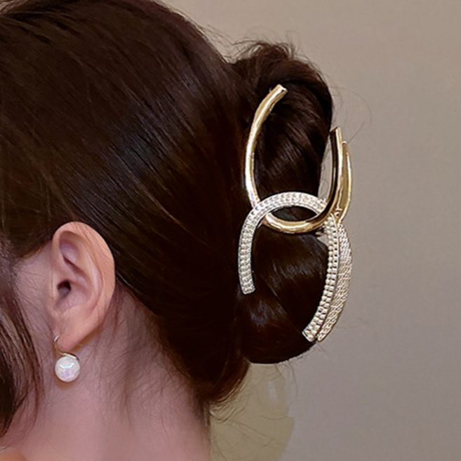 하이유니 CC 진주 대왕 대형 긴 헤어 올림 똥 머리 반묶음 집게 핀