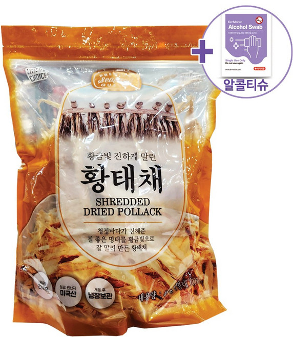 코스트코 마마스초이스 황태채 480G + 더메이런알콜티슈, 1개