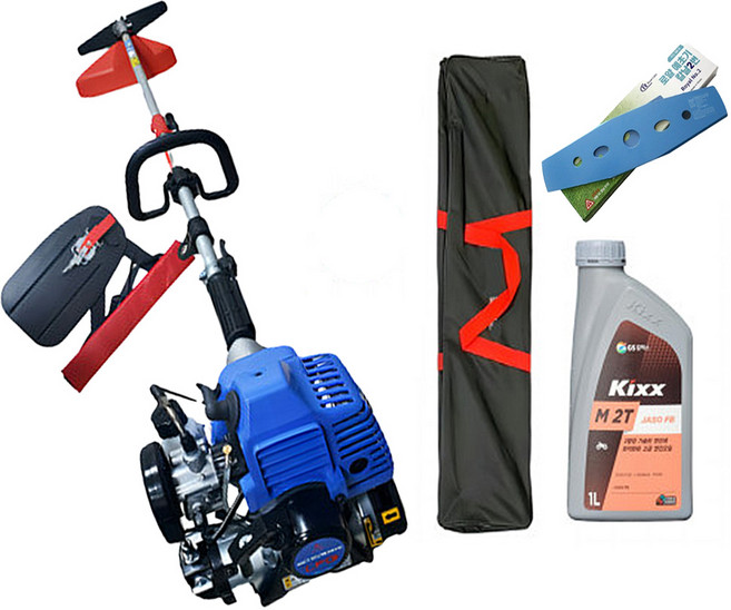미쓰비시 LPG 부탄 가스 예초기 견착식 벌초기 (보관가방 2도날 엔진오일 포함), 1개