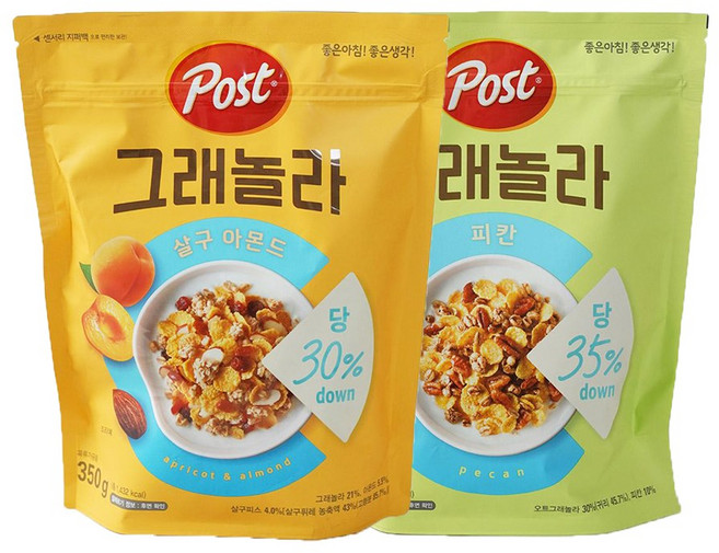 포스트 그래놀라 살구아몬드 + 피칸 세트, 2개, 350g