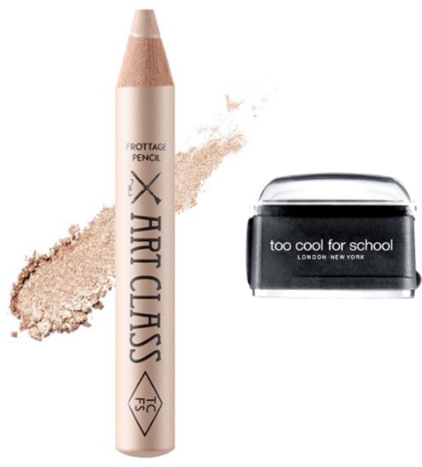 too cool for school Art Class Frottage Pencil 臥蠶眼影筆, 原廠黑削筆器+01 Shining Linen, 1個