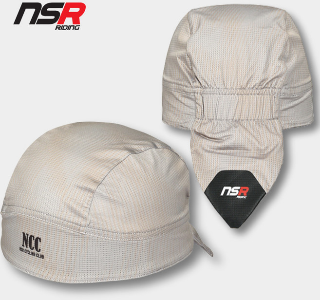 NSR 클럽 메쉬 NCC 반다나 흡습속건 자전거 두건, 베이지, 1개