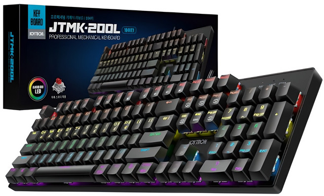 조이트론 게이밍 기계식 키보드, 블랙, JTMK-200L, 적축