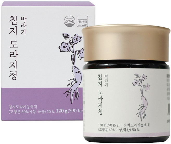 바라기 침지 도라지청 국산 3년근 도라지 진액, 1박스, 1개입, 120g
