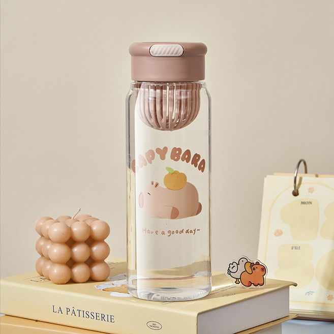Capy Bara 卡皮巴拉卡通水壺, 1個, 奶咖 900Ml